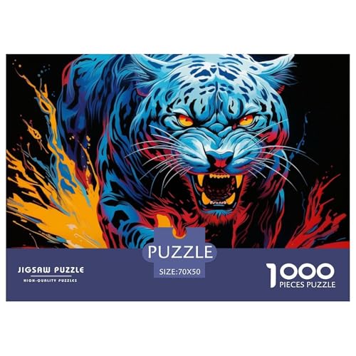 Leopard Puzzle 1000-teilige Schwer Puzzle Spielzeug Lernspiel Impossible Herausforderung Spielzeug Für Erwachsene Und Kinder Ab 12 Jahren 70x50cm/1000pcs von NGGADIWEG