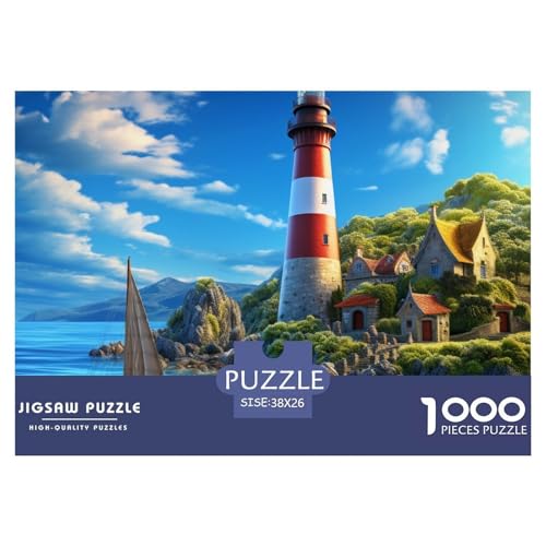 Leuchtturm Puzzle 1000-teilige Schwer Puzzle Spielzeug Lernspiel Impossible Herausforderungsspielzeug Für Erwachsene Und Kinder in Bewährter 38x26cm/1000pcs von NGGADIWEG