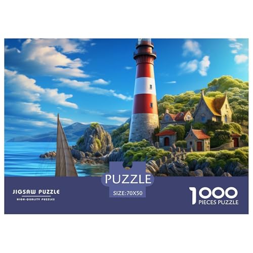 Leuchtturm Puzzle 1000-teilige Schwer Puzzle Spielzeug Lernspiel Impossible Herausforderungsspielzeug Für Erwachsene Und Kinder in Bewährter 70x50cm/1000pcs von NGGADIWEG