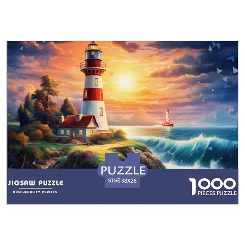 Leuchtturm Puzzles 1000 Teile Schwer Puzzle Spielzeug Pädagogisches Spiel Impossible Herausforderung Spielzeug Für Erwachsene Und Kinder Ab 14 Jahren 38x26cm/1000pcs von NGGADIWEG