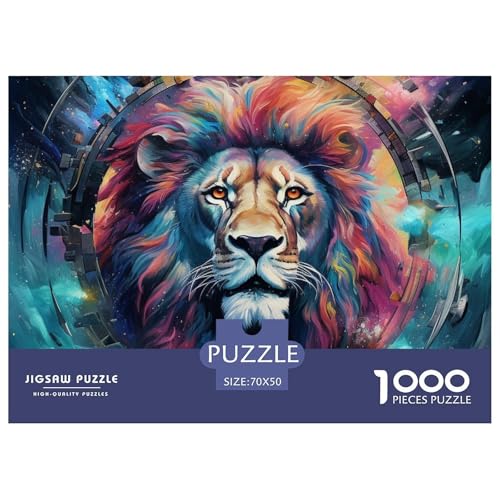 Löwen Puzzle 1000 Teile Schwer Puzzle Spielzeug Pädagogisches Spiel Impossible Herausforderung Spielzeug Für Erwachsene Und Kinder in Bewährter 70x50cm/1000pcs von NGGADIWEG