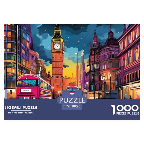 Londoner Stadtbild Puzzle 1000 Teile Schwer Puzzle Spielzeug Lernspiel Impossible Herausforderung Spielzeug Für Erwachsene Und Kinder in Bewährter 38x26cm/1000pcs von NGGADIWEG