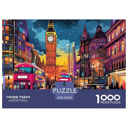 Londoner Stadtbild Puzzle 1000-teilige Schwer Puzzle Spielzeug Pädagogisches Spiel Impossible Herausforderungsspielzeug Für Erwachsene Und Kinder in Bewährter 70x50cm/1000pcs von NGGADIWEG
