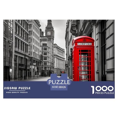 Londoner Straßenbild Puzzle 1000 Teile Schwer Puzzle Spielzeug Pädagogisches Spiel Impossible Herausforderungsspielzeug Für Erwachsene Und Kinder Ab 14 Jahren 38x26cm/1000pcs von NGGADIWEG