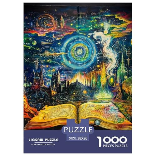 Magische Bücher Puzzles 1000 Teile Schwer Puzzle Spielzeug Lernspiel Impossible Herausforderung Spielzeug Für Erwachsene Und Kinder in Bewährter 38x26cm/1000pcs von NGGADIWEG