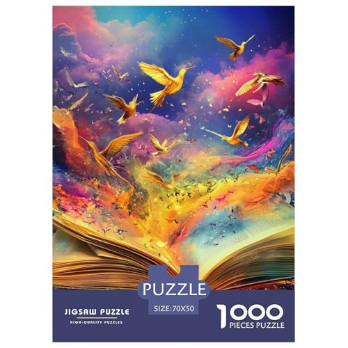 Magische Bücher Puzzles 1000 Teile Schwer Puzzle Spielzeug Pädagogisches Spiel Impossible Herausforderung Spielzeug Für Erwachsene Und Kinder Ab 14 Jahren 70x50cm/1000pcs von NGGADIWEG