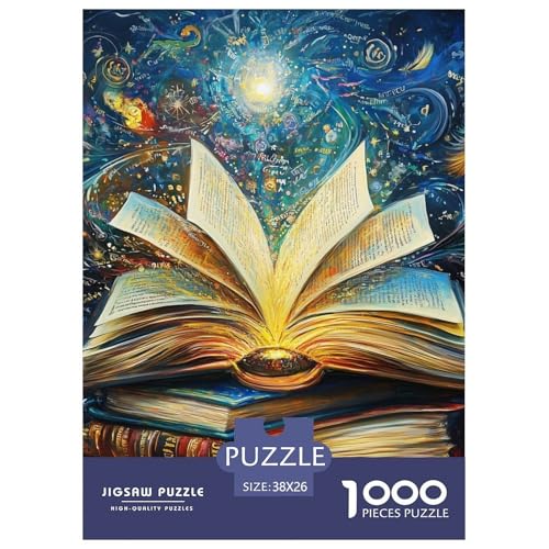 Magische Bücher Puzzles 1000 Teile Schwer Puzzle Spielzeug Pädagogisches Spiel Impossible Herausforderungsspielzeug Für Erwachsene Und Kinder Ab 12 Jahren 38x26cm/1000pcs von NGGADIWEG