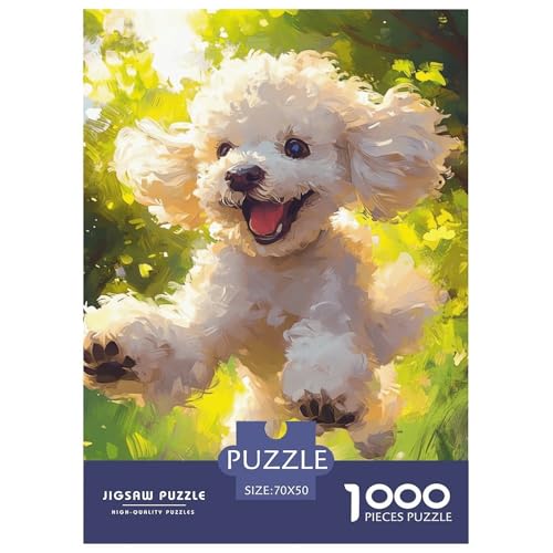 Malteser Hund Puzzle 1000 Teile Schwer Puzzle Spielzeug Lernspiel Impossible Herausforderung Spielzeug Für Erwachsene Kinder 70x50cm/1000pcs von NGGADIWEG