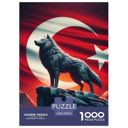 Mond und Wolf Puzzles 1000 Teile Schwer Puzzle Spielzeug Lernspiel Impossible Herausforderung Spielzeug Für Erwachsene Kinder 70x50cm/1000pcs von NGGADIWEG