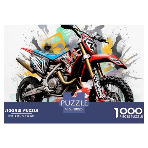 Motocross Fahrrad Puzzle 1000-teilige Schwer Puzzle Spielzeug Lernspiel Impossible Herausforderung Spielzeug Für Erwachsene Und Kinder in Bewährter 38x26cm/1000pcs von NGGADIWEG