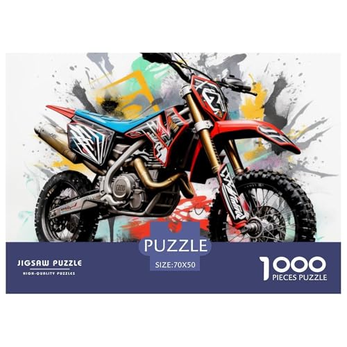 Motocross Fahrrad Puzzle 1000-teilige Schwer Puzzle Spielzeug Pädagogisches Spiel Impossible Herausforderung Spielzeug Für Erwachsene Und Kinder Ab 12 Jahren 70x50cm/1000pcs von NGGADIWEG