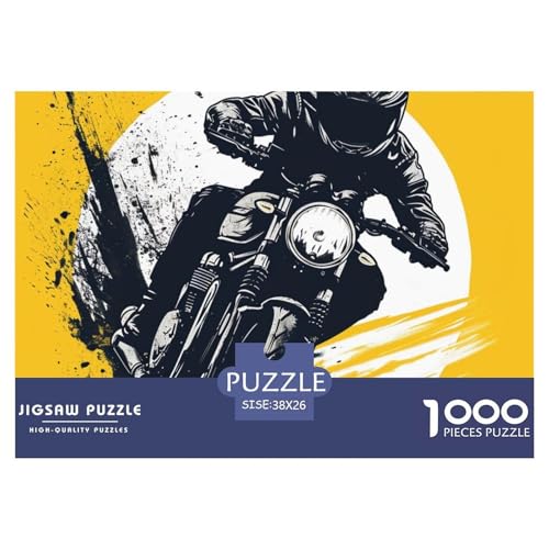 Motorrad Puzzle 1000 Teile Schwer Puzzle Spielzeug Lernspiel Impossible Herausforderungsspielzeug Für Erwachsene Kinder 38x26cm/1000pcs von NGGADIWEG