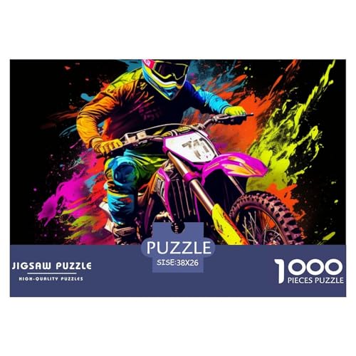 Motorrad Puzzle 1000 Teile Schwer Puzzle Spielzeug Pädagogisches Spiel Impossible Herausforderungsspielzeug Für Erwachsene Kinder 38x26cm/1000pcs von NGGADIWEG