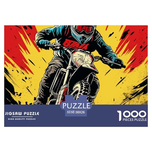 Motorrad Puzzle 1000-teilige Schwer Puzzle Spielzeug Lernspiel Impossible Herausforderung Spielzeug Für Erwachsene Und Kinder in Bewährter 38x26cm/1000pcs von NGGADIWEG