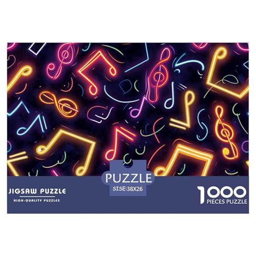 Musiknotiz Puzzle 1000-teilige Schwer Puzzle Spielzeug Lernspiel Impossible Herausforderung Spielzeug Für Erwachsene Und Kinder in Bewährter 38x26cm/1000pcs von NGGADIWEG