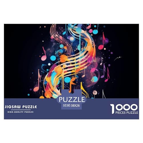 Musiknotiz Puzzle 1000-teilige Schwer Puzzle Spielzeug Lernspiel Impossible Herausforderungsspielzeug Für Erwachsene Kinder 38x26cm/1000pcs von NGGADIWEG