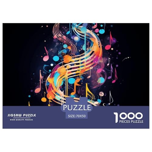 Musiknotiz Puzzle 1000-teilige Schwer Puzzle Spielzeug Lernspiel Impossible Herausforderungsspielzeug Für Erwachsene Und Kinder Ab 12 Jahren 70x50cm/1000pcs von NGGADIWEG