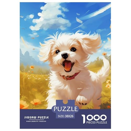 Netter Hund Puzzle 1000-teilige Schwer Puzzle Spielzeug Pädagogisches Spiel Impossible Herausforderungsspielzeug Für Erwachsene Und Kinder in Bewährter 38x26cm/1000pcs von NGGADIWEG