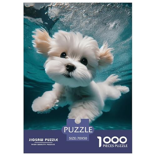 Netter Hund Puzzles 1000-teilige Schwer Puzzle Spielzeug Lernspiel Impossible Herausforderungsspielzeug Für Erwachsene Und Kinder in Bewährter 70x50cm/1000pcs von NGGADIWEG