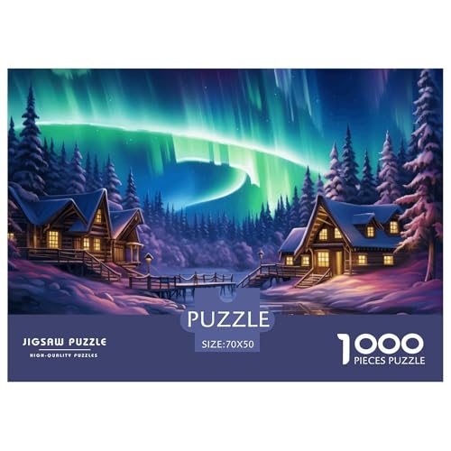 Nordlichter Puzzle 1000-teilige Schwer Puzzle Spielzeug Lernspiel Impossible Herausforderung Spielzeug Für Erwachsene Und Kinder Ab 14 Jahren 70x50cm/1000pcs von NGGADIWEG