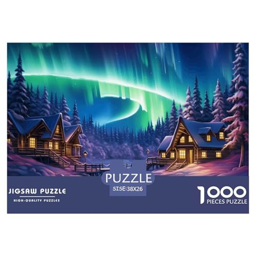 Nordlichter Puzzle 1000-teilige Schwer Puzzle Spielzeug Lernspiel Impossible Herausforderungsspielzeug Für Erwachsene Und Kinder Ab 12 Jahren 38x26cm/1000pcs von NGGADIWEG