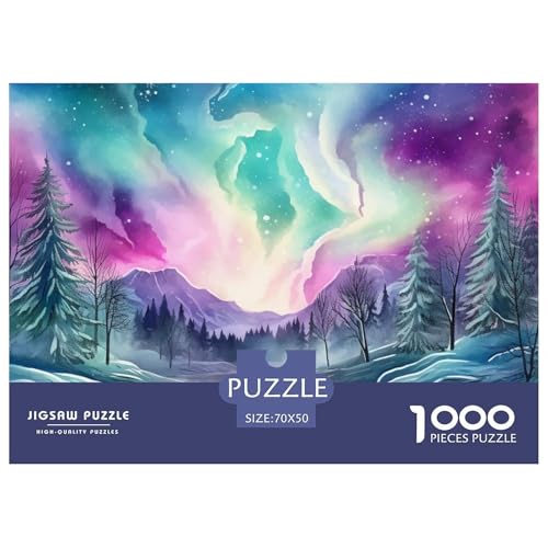 Nordlichter Puzzles 1000 Teile Schwer Puzzle Spielzeug Lernspiel Impossible Herausforderungsspielzeug Für Erwachsene Und Kinder Ab 12 Jahren 70x50cm/1000pcs von NGGADIWEG