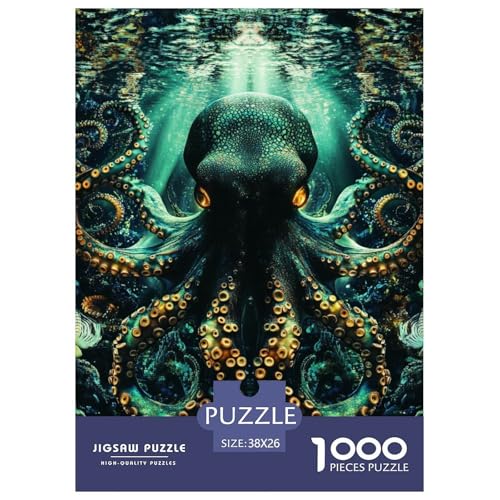Octopus Puzzle 1000 Teile Schwer Puzzle Spielzeug Lernspiel Impossible Herausforderung Spielzeug Für Erwachsene Kinder 38x26cm/1000pcs von NGGADIWEG