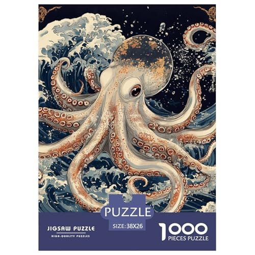 Octopus Puzzle 1000 Teile Schwer Puzzle Spielzeug Pädagogisches Spiel Impossible Herausforderung Spielzeug Für Erwachsene Kinder 38x26cm/1000pcs von NGGADIWEG
