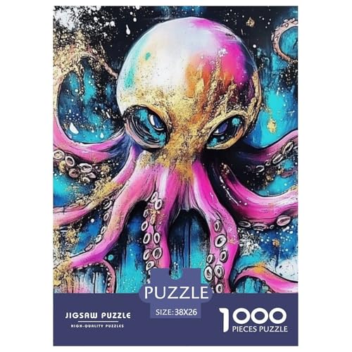 Octopus Puzzle 1000-teilige Schwer Puzzle Spielzeug Lernspiel Impossible Herausforderungsspielzeug Für Erwachsene Und Kinder in Bewährter 38x26cm/1000pcs von NGGADIWEG