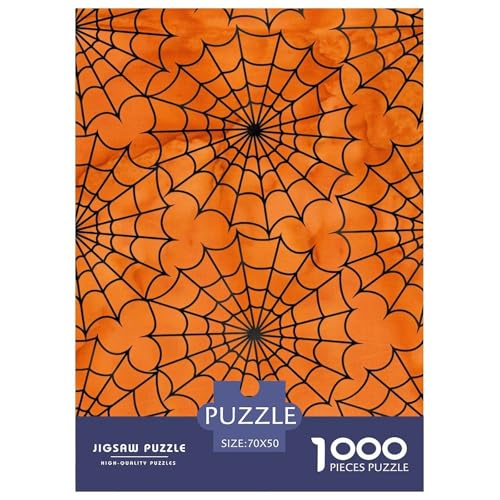 Orange Spinnweben Puzzles 1000 Teile Schwer Puzzle Spielzeug Pädagogisches Spiel Impossible Herausforderung Spielzeug Für Erwachsene Kinder 70x50cm/1000pcs von NGGADIWEG