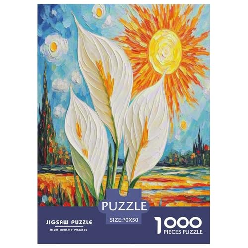 Peace Lilie Puzzles 1000 Teile Schwer Puzzle Spielzeug Pädagogisches Spiel Impossible Herausforderungsspielzeug Für Erwachsene Kinder 70x50cm/1000pcs von NGGADIWEG