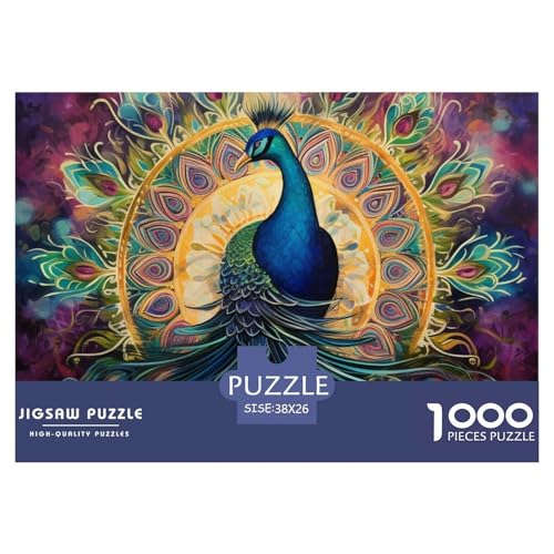 Pfauen Puzzle 1000 Teile Schwer Puzzle Spielzeug Lernspiel Impossible Herausforderung Spielzeug Für Erwachsene Kinder 38x26cm/1000pcs von NGGADIWEG