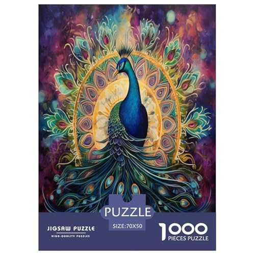 Pfauen Puzzle 1000 Teile Schwer Puzzle Spielzeug Pädagogisches Spiel Impossible Herausforderung Spielzeug Für Erwachsene Und Kinder Ab 14 Jahren 70x50cm/1000pcs von NGGADIWEG