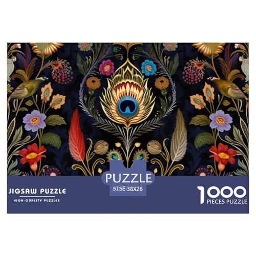 Pfauen Puzzle 1000-teilige Schwer Puzzle Spielzeug Lernspiel Impossible Herausforderung Spielzeug Für Erwachsene Und Kinder Ab 14 Jahren 38x26cm/1000pcs von NGGADIWEG