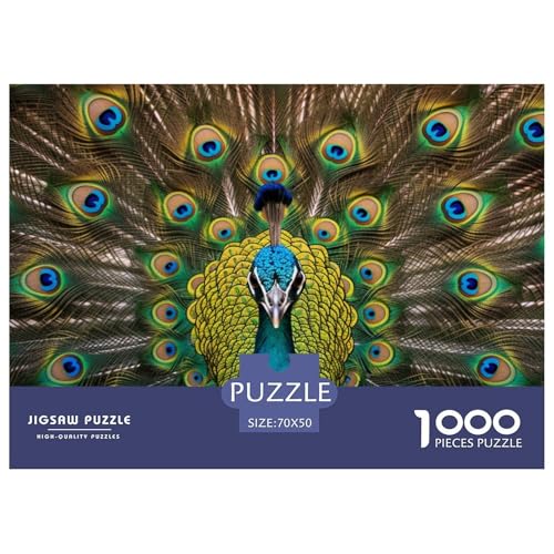 Pfauen Puzzle 1000-teilige Schwer Puzzle Spielzeug Lernspiel Impossible Herausforderung Spielzeug Für Erwachsene Und Kinder Ab 14 Jahren 70x50cm/1000pcs von NGGADIWEG