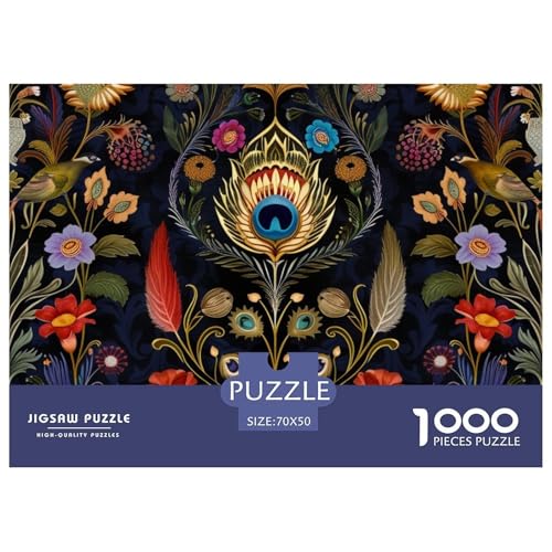 Pfauen Puzzle 1000-teilige Schwer Puzzle Spielzeug Pädagogisches Spiel Impossible Herausforderungsspielzeug Für Erwachsene Kinder 70x50cm/1000pcs von NGGADIWEG