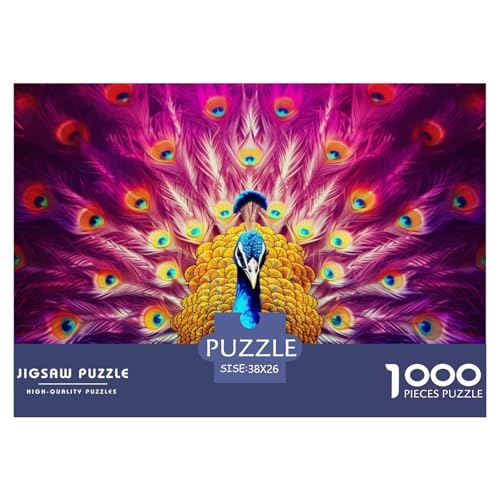 Pfauen Puzzles 1000 Teile Schwer Puzzle Spielzeug Lernspiel Impossible Herausforderungsspielzeug Für Erwachsene Und Kinder Ab 14 Jahren 38x26cm/1000pcs von NGGADIWEG
