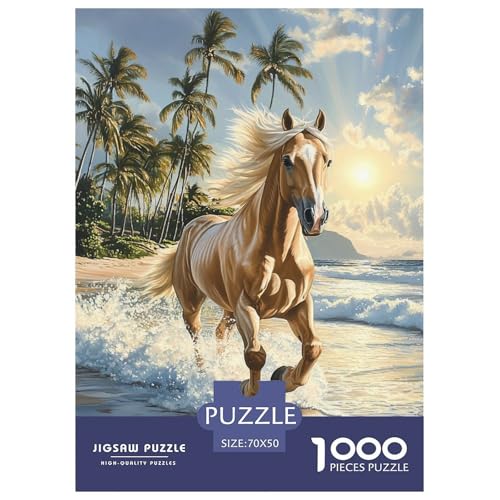 Pferd Puzzle 1000-teilige Schwer Puzzle Spielzeug Lernspiel Impossible Herausforderung Spielzeug Für Erwachsene Und Kinder Ab 12 Jahren 70x50cm/1000pcs von NGGADIWEG