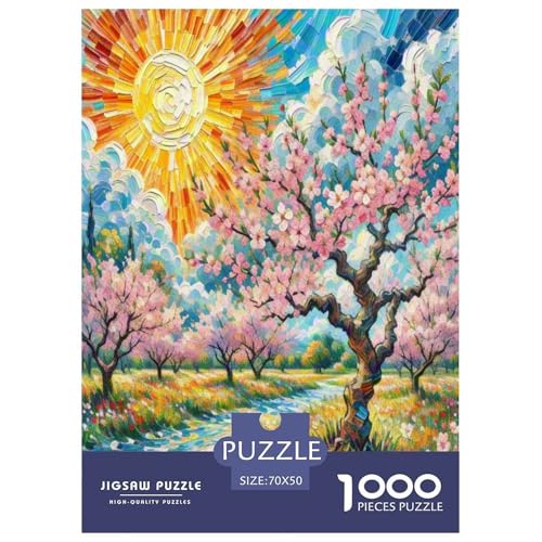 Pfirsichblüte Puzzles 1000 Teile Schwer Puzzle Spielzeug Pädagogisches Spiel Impossible Herausforderung Spielzeug Für Erwachsene Und Kinder in Bewährter 70x50cm/1000pcs von NGGADIWEG