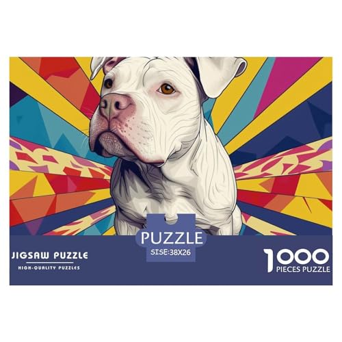 Pit Bull Puzzle 1000-teilige Schwer Puzzle Spielzeug Pädagogisches Spiel Impossible Herausforderung Spielzeug Für Erwachsene Kinder 38x26cm/1000pcs von NGGADIWEG