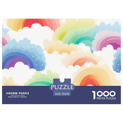 Regenbogen Puzzle 1000-teilige Schwer Puzzle Spielzeug Pädagogisches Spiel Impossible Herausforderung Spielzeug Für Erwachsene Kinder 70x50cm/1000pcs von NGGADIWEG