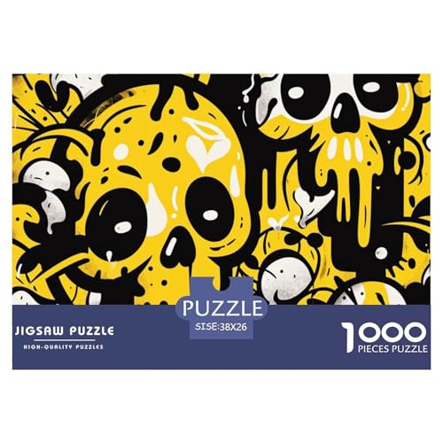 Schädel Puzzle 1000-teilige Schwer Puzzle Spielzeug Lernspiel Impossible Herausforderungsspielzeug Für Erwachsene Und Kinder Ab 14 Jahren 38x26cm/1000pcs von NGGADIWEG