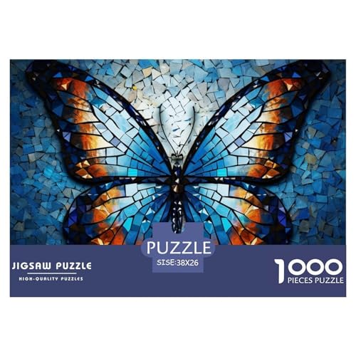 Schmetterling Puzzle 1000 Teile Schwer Puzzle Spielzeug Pädagogisches Spiel Impossible Herausforderungsspielzeug Für Erwachsene Kinder 38x26cm/1000pcs von NGGADIWEG