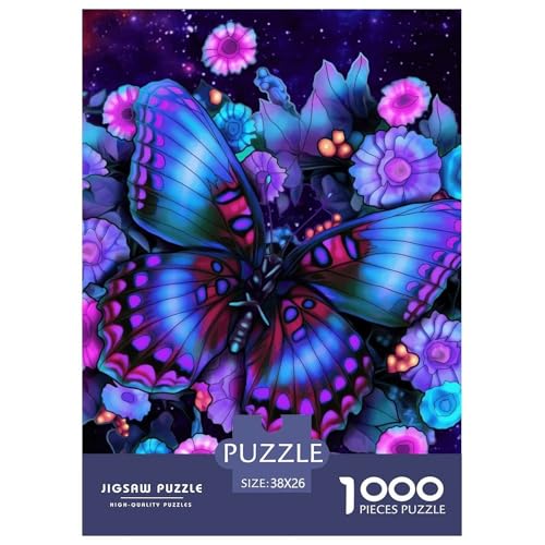 Schmetterling und Blumen Puzzles 1000-teilige Schwer Puzzle Spielzeug Lernspiel Impossible Herausforderungsspielzeug Für Erwachsene Und Kinder in Bewährter 38x26cm/1000pcs von NGGADIWEG