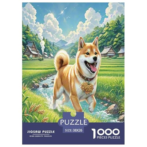 Shiba Inu Puzzle 1000-teilige Schwer Puzzle Spielzeug Pädagogisches Spiel Impossible Herausforderungsspielzeug Für Erwachsene Und Kinder Ab 14 Jahren 38x26cm/1000pcs von NGGADIWEG