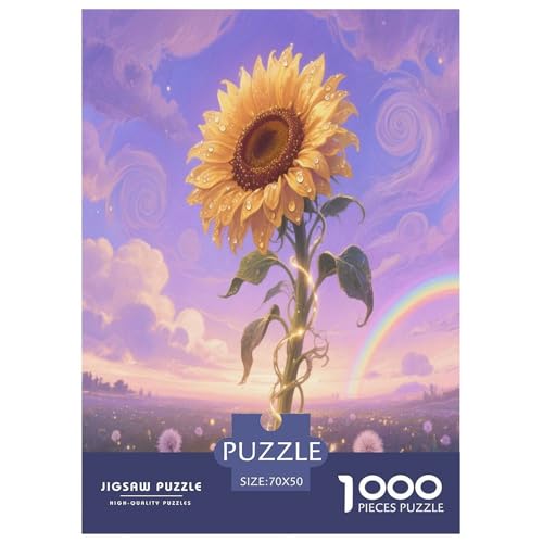 Sonnenblumen Puzzles 1000 Teile Schwer Puzzle Spielzeug Lernspiel Impossible Herausforderung Spielzeug Für Erwachsene Und Kinder in Bewährter 70x50cm/1000pcs von NGGADIWEG