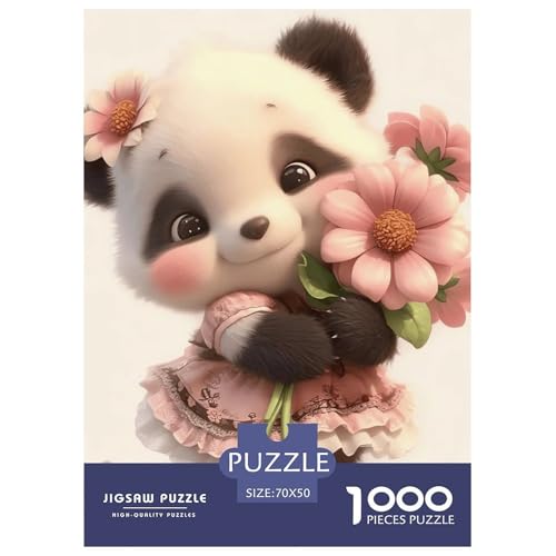 Süße Panda Puzzle 1000-teilige Schwer Puzzle Spielzeug Lernspiel Impossible Herausforderungsspielzeug Für Erwachsene Und Kinder Ab 14 Jahren 70x50cm/1000pcs von NGGADIWEG