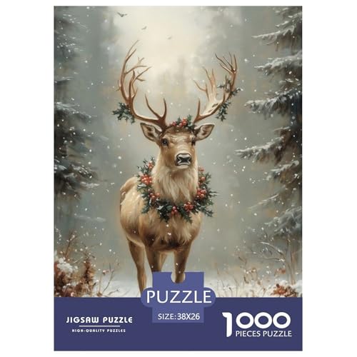 Süße Wildhirsche Puzzle 1000-teilige Schwer Puzzle Spielzeug Lernspiel Impossible Herausforderungsspielzeug Für Erwachsene Und Kinder in Bewährter 38x26cm/1000pcs von NGGADIWEG