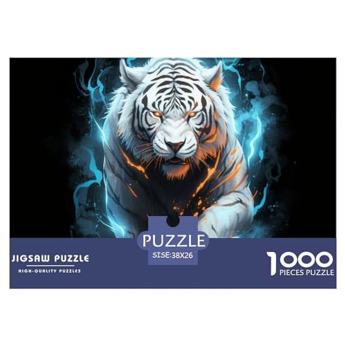 Tiger Puzzle 1000 Teile Schwer Puzzle Spielzeug Lernspiel Impossible Herausforderungsspielzeug Für Erwachsene Kinder 38x26cm/1000pcs von NGGADIWEG