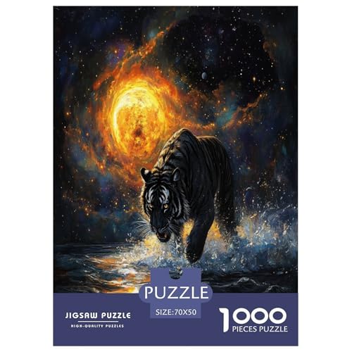 Tiger Puzzle 1000 Teile Schwer Puzzle Spielzeug Pädagogisches Spiel Impossible Herausforderungsspielzeug Für Erwachsene Kinder 70x50cm/1000pcs von NGGADIWEG